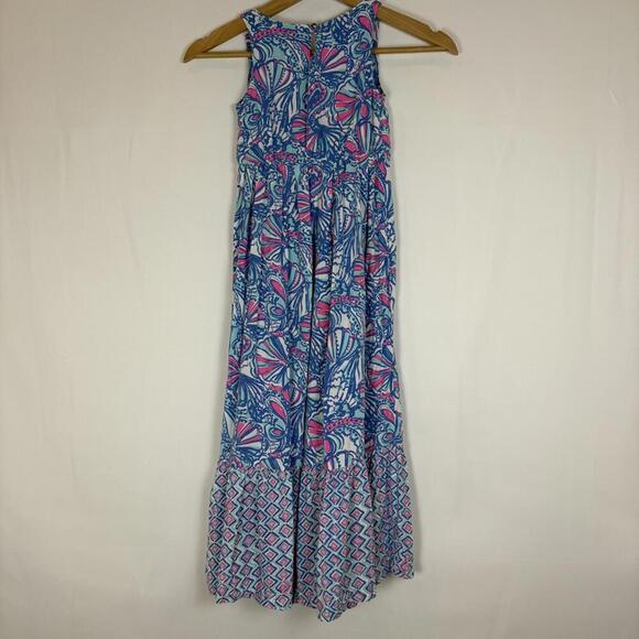 Lily Pulitzer Girls Target Collab Colorful Shell Tiered Maxi Dress Size: Small - Picture 6 of 7